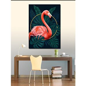 Kanvas Tablo Tropikal Flamingo Çizimi 70x100 cm