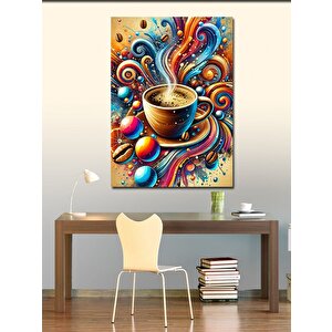 Kanvas Tablo Renkli Kahve Spirali 100x140 cm