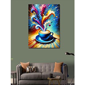 Kanvas Tablo Renkli Kahve Dalgası 100x140 cm
