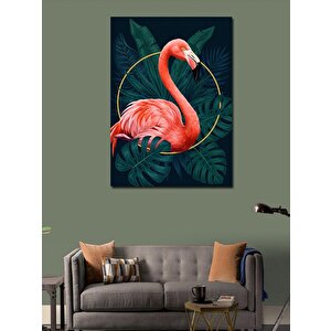 Kanvas Tablo Tropikal Flamingo Çizimi 50x70 cm