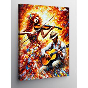 Kanvas Tablo Renkli Müzik Performansı 100x140 cm