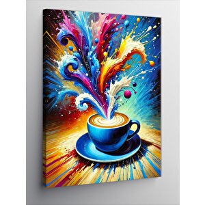 Kanvas Tablo Renkli Kahve Dalgası 70x100 cm