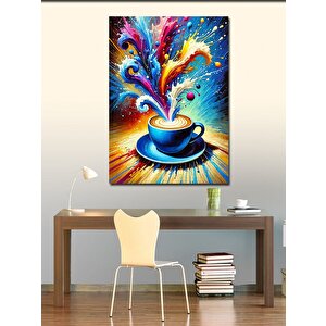 Kanvas Tablo Renkli Kahve Dalgası 50x70 cm