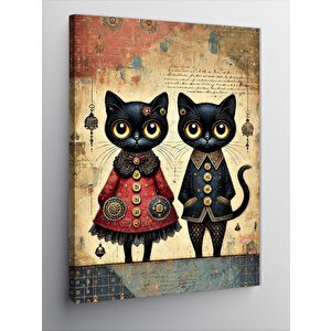 Kanvas Tablo Sevimli Siyah Kediler 50x70 cm