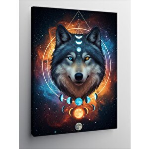 Kanvas Tablo Ay Döngüsü Ve Kurt 70x100 cm