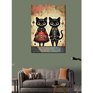 Kanvas Tablo Sevimli Siyah Kediler 100x140 cm