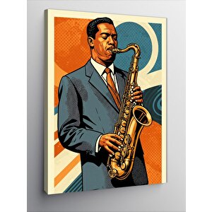 Kanvas Tablo Saksafon Ve Caz Müziği 70x100 cm