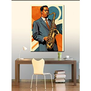 Kanvas Tablo Saksafon Ve Caz Müziği 70x100 cm