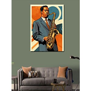 Kanvas Tablo Saksafon Ve Caz Müziği 70x100 cm