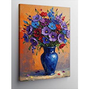 Kanvas Tablo Vazoda Renkli Çiçekler 70x100 cm
