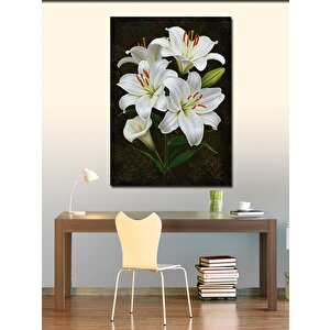 Kanvas Tablo Beyaz Zambak Çiçekleri 70x100 cm