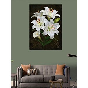 Kanvas Tablo Beyaz Zambak Çiçekleri 70x100 cm