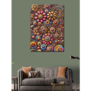 Kanvas Tablo Çiçek Desenli Soyut Sanat 100x140 cm