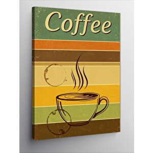 Kanvas Tablo Retro Kahve İllüstrasyonu 100x140 cm
