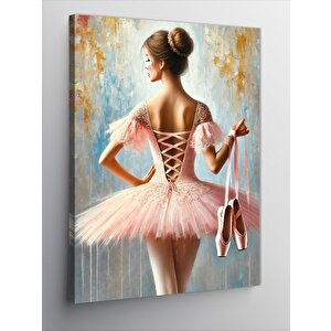 Kanvas Tablo Pembe Balerin Figürü 50x70 cm