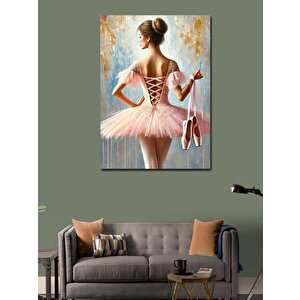 Kanvas Tablo Pembe Balerin Figürü 50x70 cm