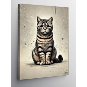 Kanvas Tablo Minik Kedi Ve Zarif Portre 70x100 cm
