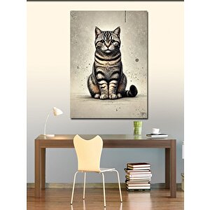 Kanvas Tablo Minik Kedi Ve Zarif Portre 70x100 cm