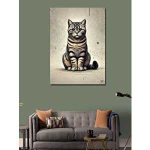 Kanvas Tablo Minik Kedi Ve Zarif Portre 70x100 cm