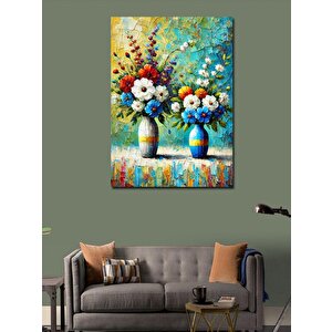 Kanvas Tablo Renkli Vazoda Çiçekler 70x100 cm
