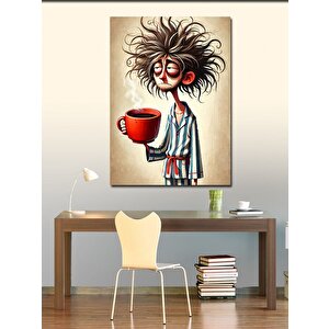 Kanvas Tablo Sabah Kahvesi Figürü 100x140 cm