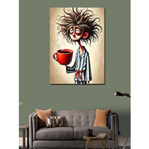 Kanvas Tablo Sabah Kahvesi Figürü 100x140 cm