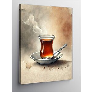 Kanvas Tablo Türk Çayı İnce Belli Bardak 100x140 cm