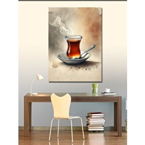 Kanvas Tablo Türk Çayı İnce Belli Bardak 100x140 cm