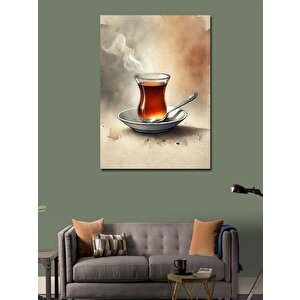 Kanvas Tablo Türk Çayı İnce Belli Bardak 100x140 cm