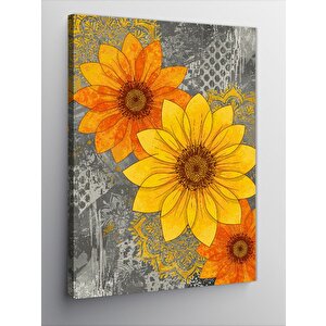Kanvas Tablo Güneş Çiçekleri Deseni 50x70 cm