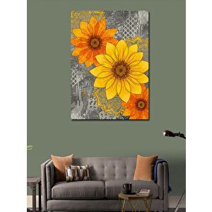 Kanvas Tablo Güneş Çiçekleri Deseni 50x70 cm