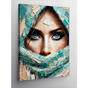 Kanvas Tablo Renkli Mozaik Yüz Portresi 50x70 cm