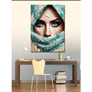 Kanvas Tablo Renkli Mozaik Yüz Portresi 50x70 cm