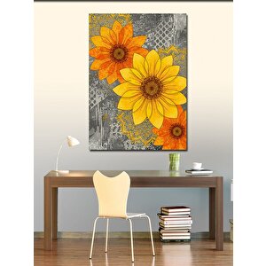 Kanvas Tablo Güneş Çiçekleri Deseni 100x140 cm