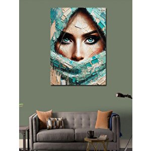 Kanvas Tablo Renkli Mozaik Yüz Portresi 70x100 cm