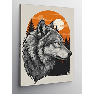 Kanvas Tablo Kurt Ve Orman Simgesi 70x100 cm