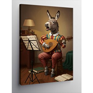Kanvas Tablo Müzik Yapan Eşek 70x100 cm