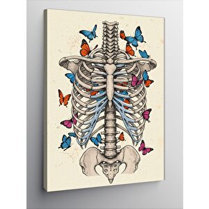 Kanvas Tablo Kelebekli Kaburga Sanatı 100x140 cm