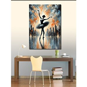 Kanvas Tablo Balerin Ve Şehir Silüeti 50x70 cm