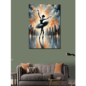 Kanvas Tablo Balerin Ve Şehir Silüeti 50x70 cm
