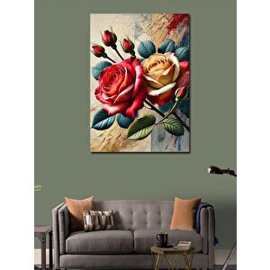 Kanvas Tablo Güller Ve Çiçek Deseni 70x100 cm