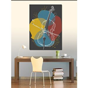 Kanvas Tablo Müzik Temalı Çello Figürü 100x140 cm
