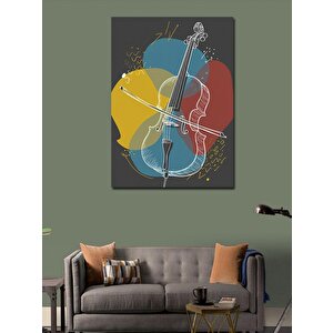 Kanvas Tablo Müzik Temalı Çello Figürü 100x140 cm