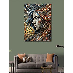 Kanvas Tablo Mozaik Kadın Portresi 50x70 cm