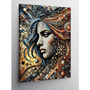 Kanvas Tablo Mozaik Kadın Portresi 70x100 cm