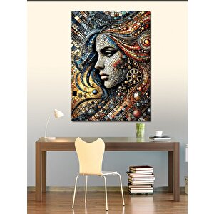 Kanvas Tablo Mozaik Kadın Portresi 70x100 cm