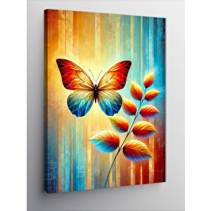 Kanvas Tablo Mavi Ve Turuncu Kelebekler 70x100 cm