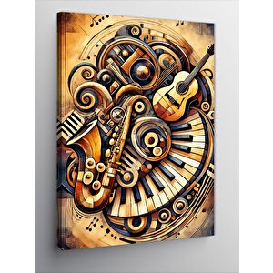 Kanvas Tablo Müzik Ve  Sanatsal Kompozisyon 100x140 cm
