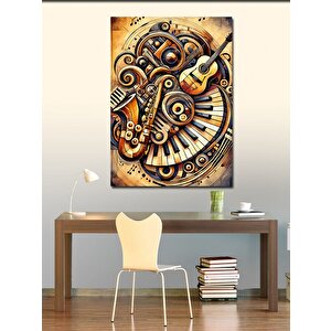 Kanvas Tablo Müzik Ve  Sanatsal Kompozisyon 100x140 cm