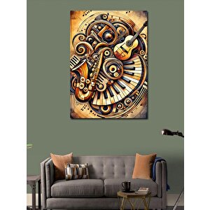 Kanvas Tablo Müzik Ve  Sanatsal Kompozisyon 100x140 cm